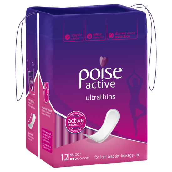 Picture of Poise Actv U/Thn Pads Super 12 